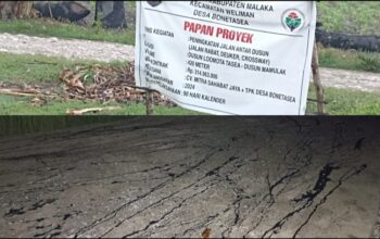 Miris! Proyek Jalan Rabat Beton Desa Bontas Diduga Asal Jadi, Inspektorat Malaka Harus Turun Lakukan Audit