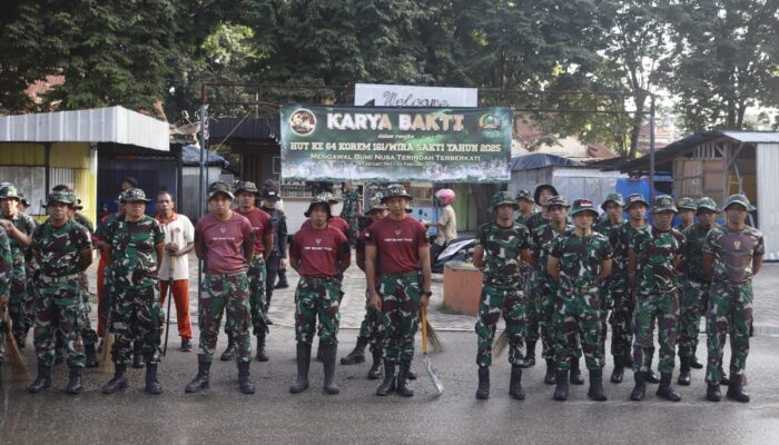 Sambut HUT Korem Ke-64, Kodim Belu Gelar Kegiatan Karya Bakti